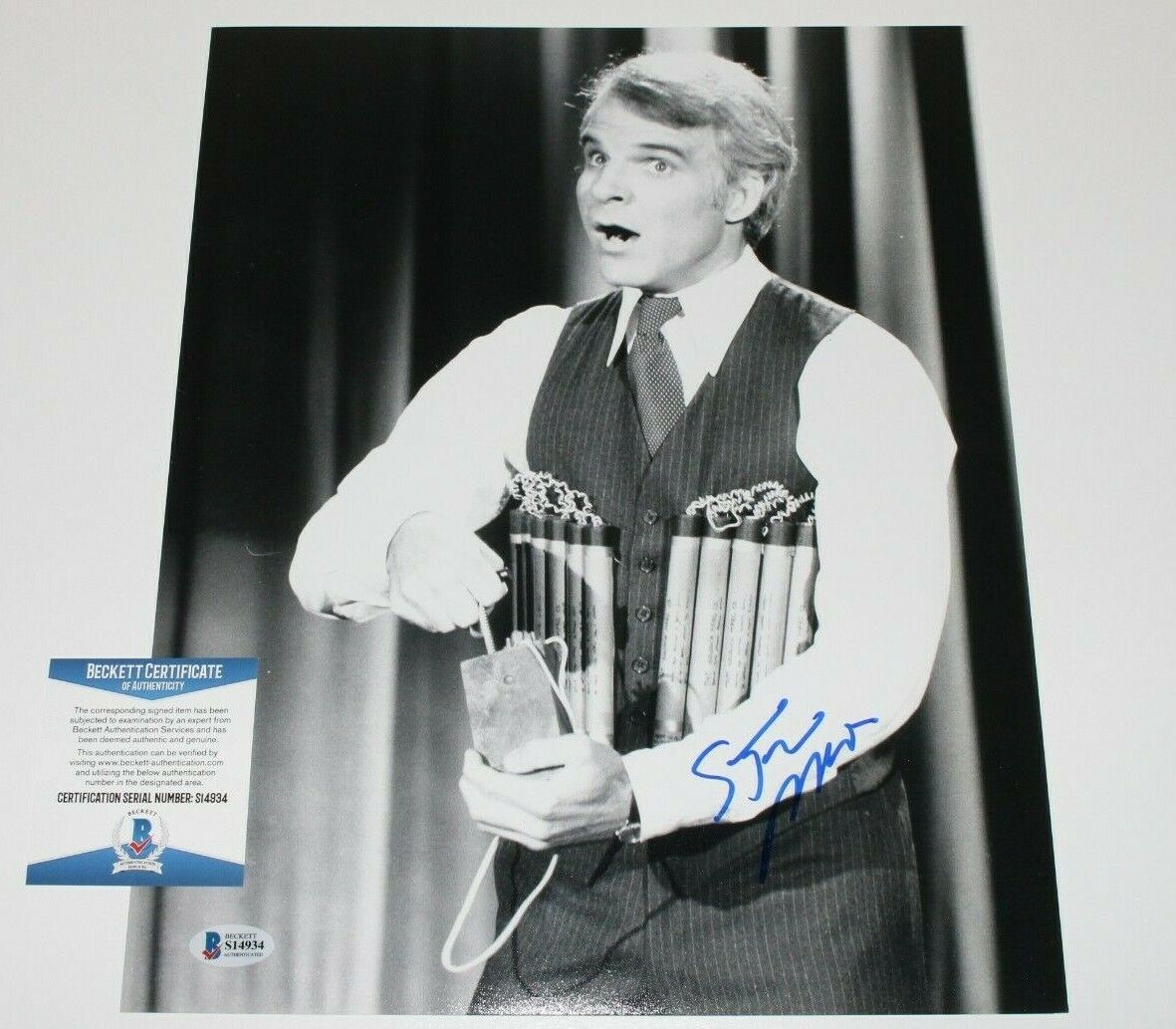 COMEDIAN STEVE MARTIN SIGNED 11x14 Photo Poster painting BECKETT COA 1 WILD AND CRAZY GUY SNL