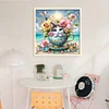 【Limited Stock Sale】Cat In A Teacup-14CT Stamped Cross Stitch 40*40cm/15.75*15.75in