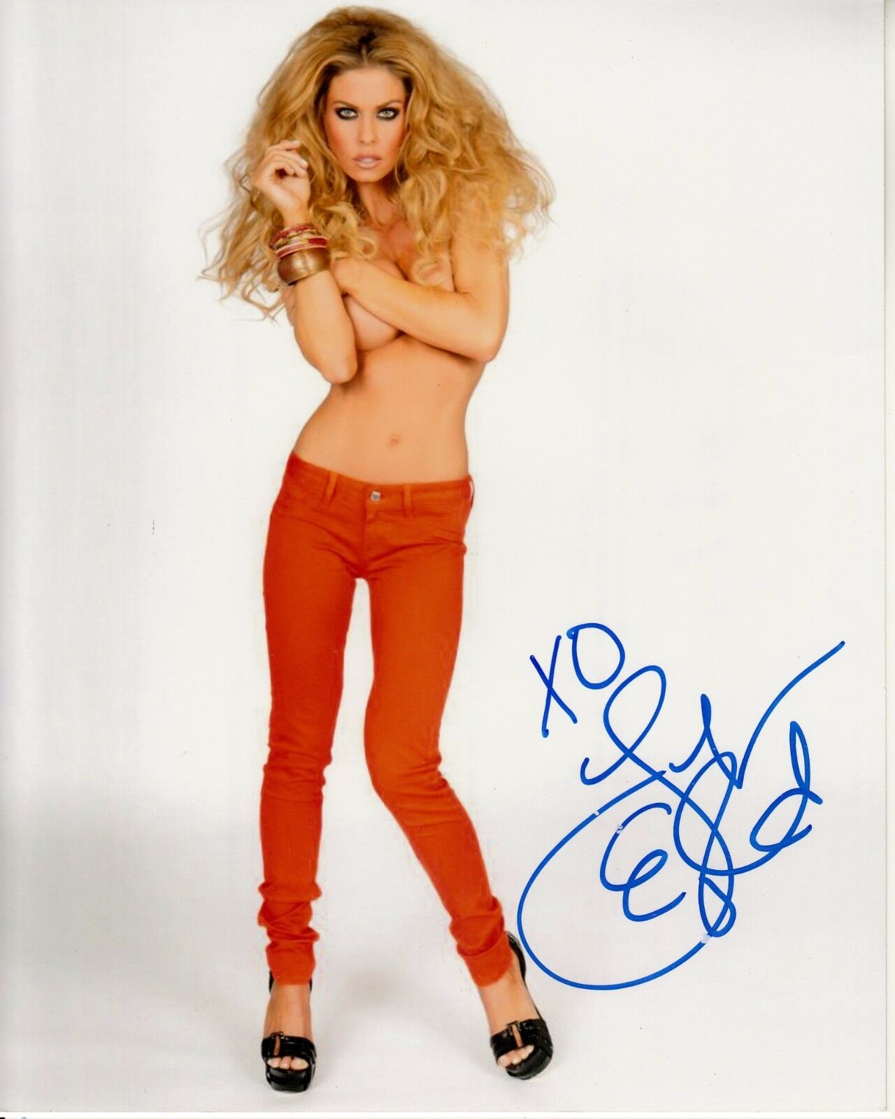 JENNIFER ENGLAND hand-signed NO TOP LONG LEAN SEXY 8x10 authentic w/ UACC RD COA