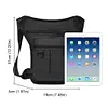 Men Drop Leg Bag Multipocket Fanny Pack Motorcycle Waist Bag for Walking (Black)