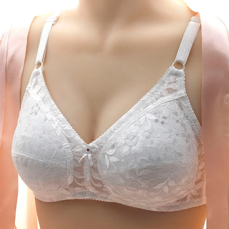 SVOKOR Push Up Bra Sexy Lace Bras For Women Wireless Bralette Ultra-thin Flower Bra underwear