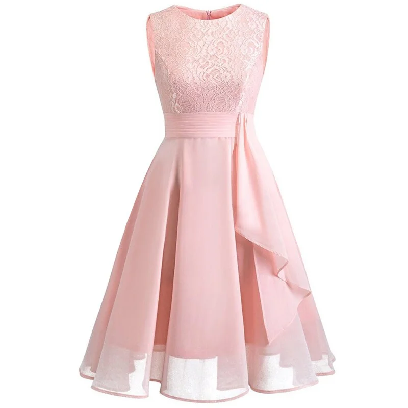 New Bridesmaid fashion new neck lace pendant tail dress banquet dress girl's beauty graduation ceremony presided dress vestidos