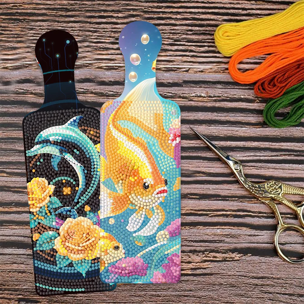 4Pcs DIT Landscape Wooden 5D Diamond Painting Serving Tray Art Craft for Home Decor