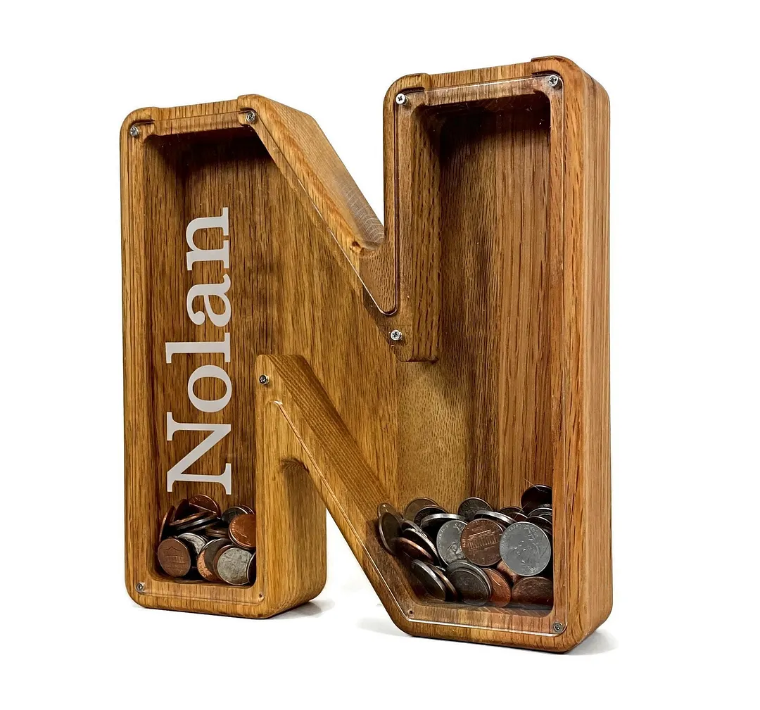 💰Personalized Large Wooden Kids Letter Piggy Bank | Best Christmas Gift🎁
