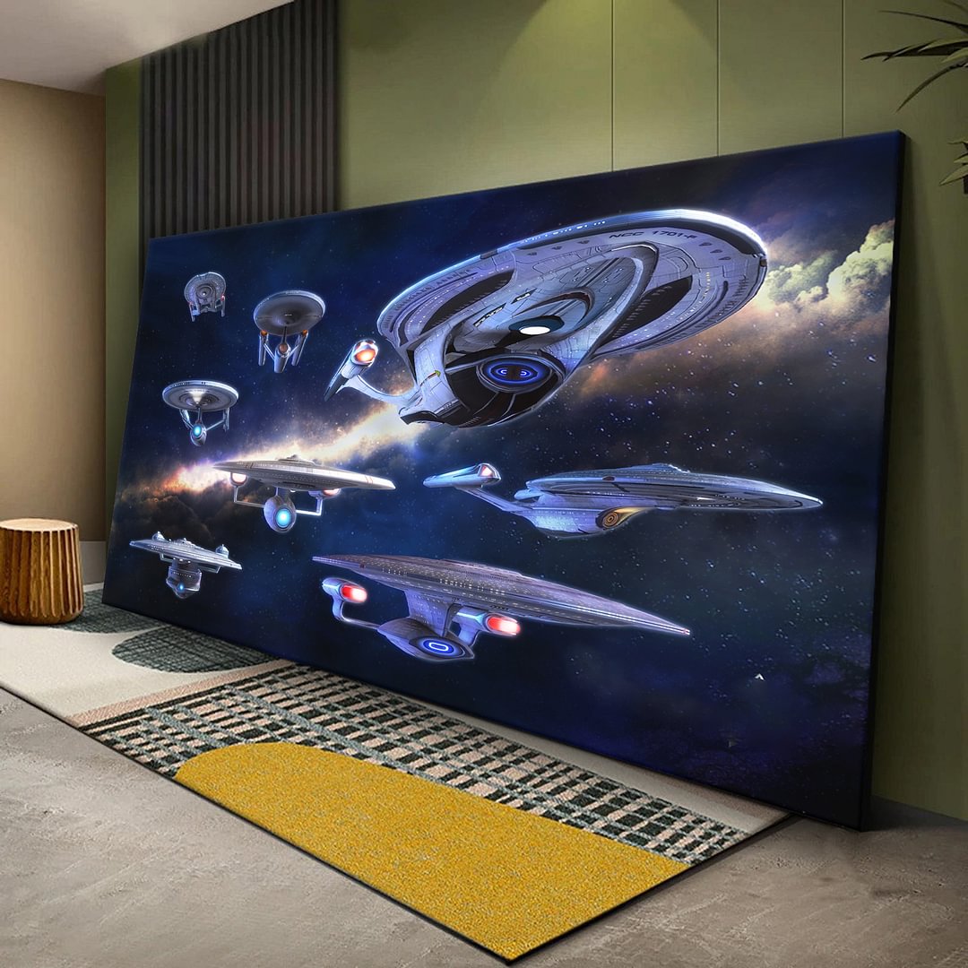 Star Trek Evolution of the Star Ship Enterprise Variations Canvas Wall Art