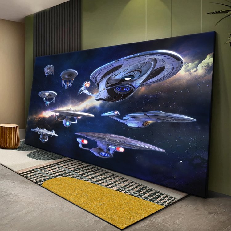 Star Trek Evolution of the Star Ship Enterprise Variations Canvas Wall Art QDJ varity-store