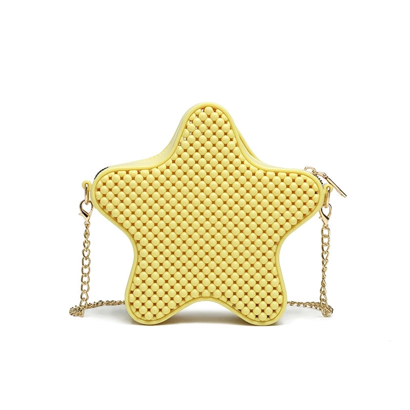 Women's Medium PVC Star Cute Zipper Jelly Bag