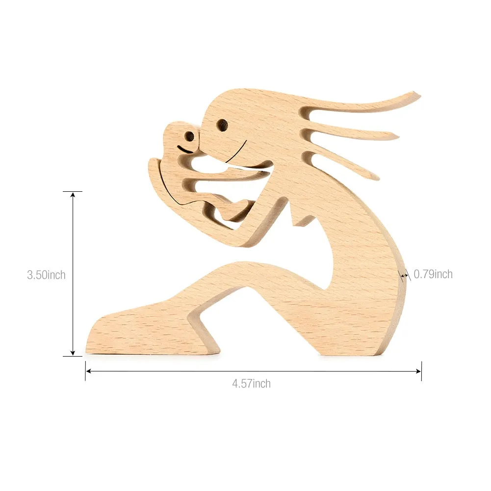Adornos de madera Wooden Dog Craft Figurine Home Office Table Ornament Easter Decoration Love Dog Pet Lover Gifts oficina OEM 515