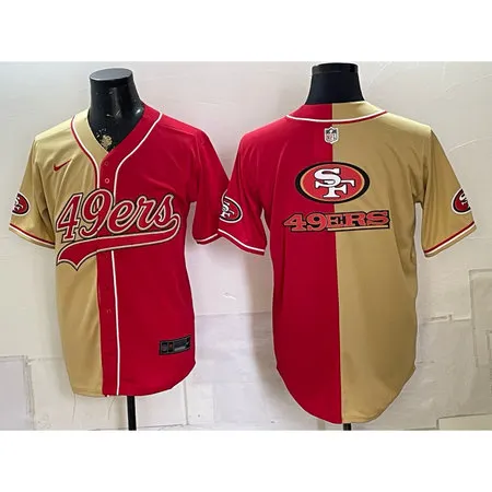 Men's San Francisco 49ers Red Split Cool Base Stitched Baseball Jersey IG6N