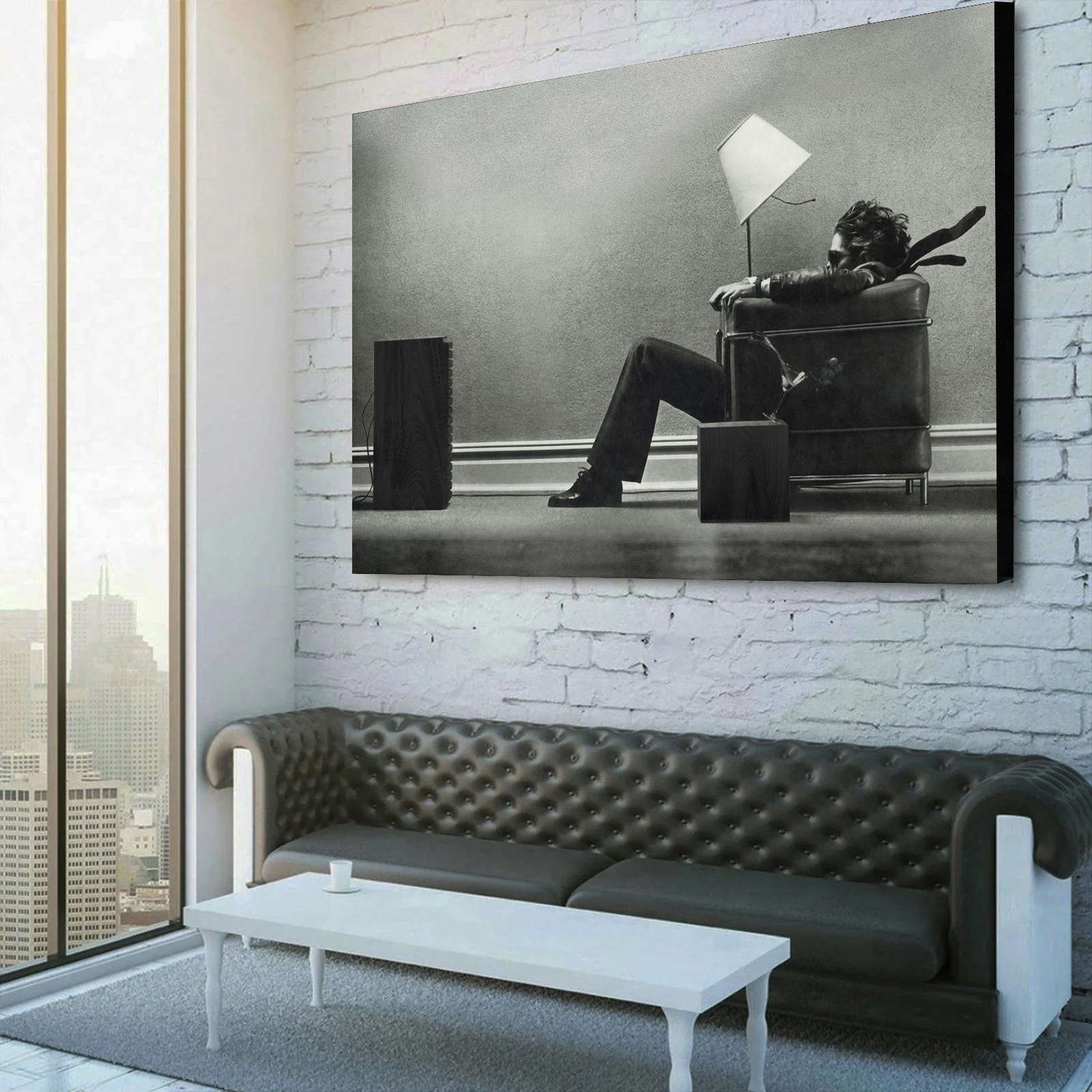 Blown Away Guy - Maxell Ad 1979 by Steve Steigman Canvas Wall Art 