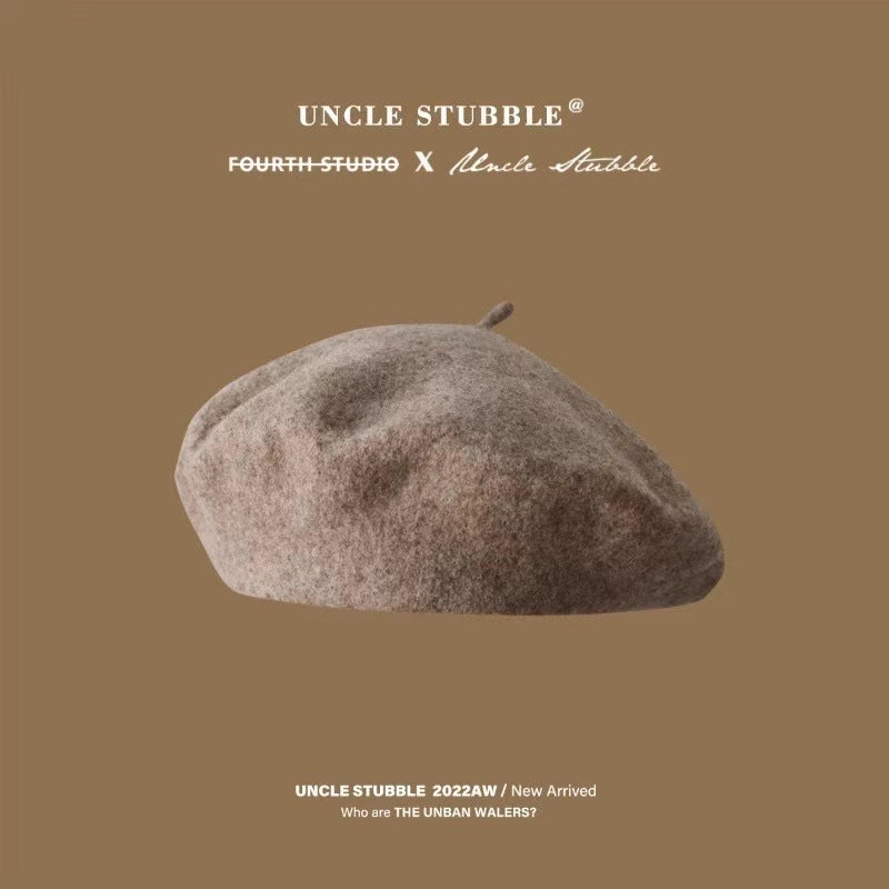 High Quality/Australian Wool Beret Not Easy To Pill Korean Style Solid Color Retro Painter Hat Girl/good Style