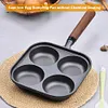 4-Cup Cast Iron Egg Frying Pan with Handle Pancake Pan Egg Cooker Fried Egg Pan
