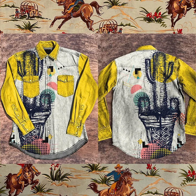 Cactus Vintage Print Casual Shirt