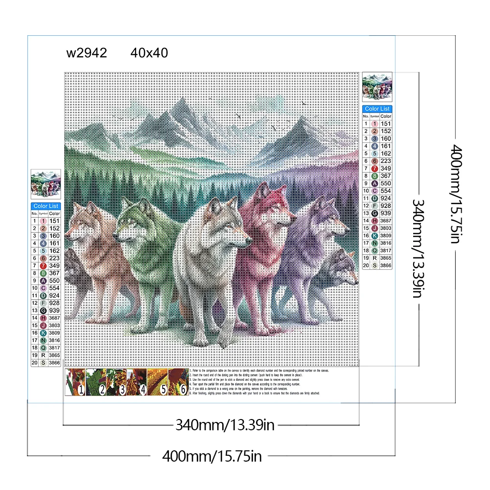 Diamond Painting - Full Round Drill - Wolf Pack(Canvas|40*40cm)