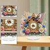(US Local)Acrylic Special Shape Flower Bird Diamond Painting Clock Ornaments Kit