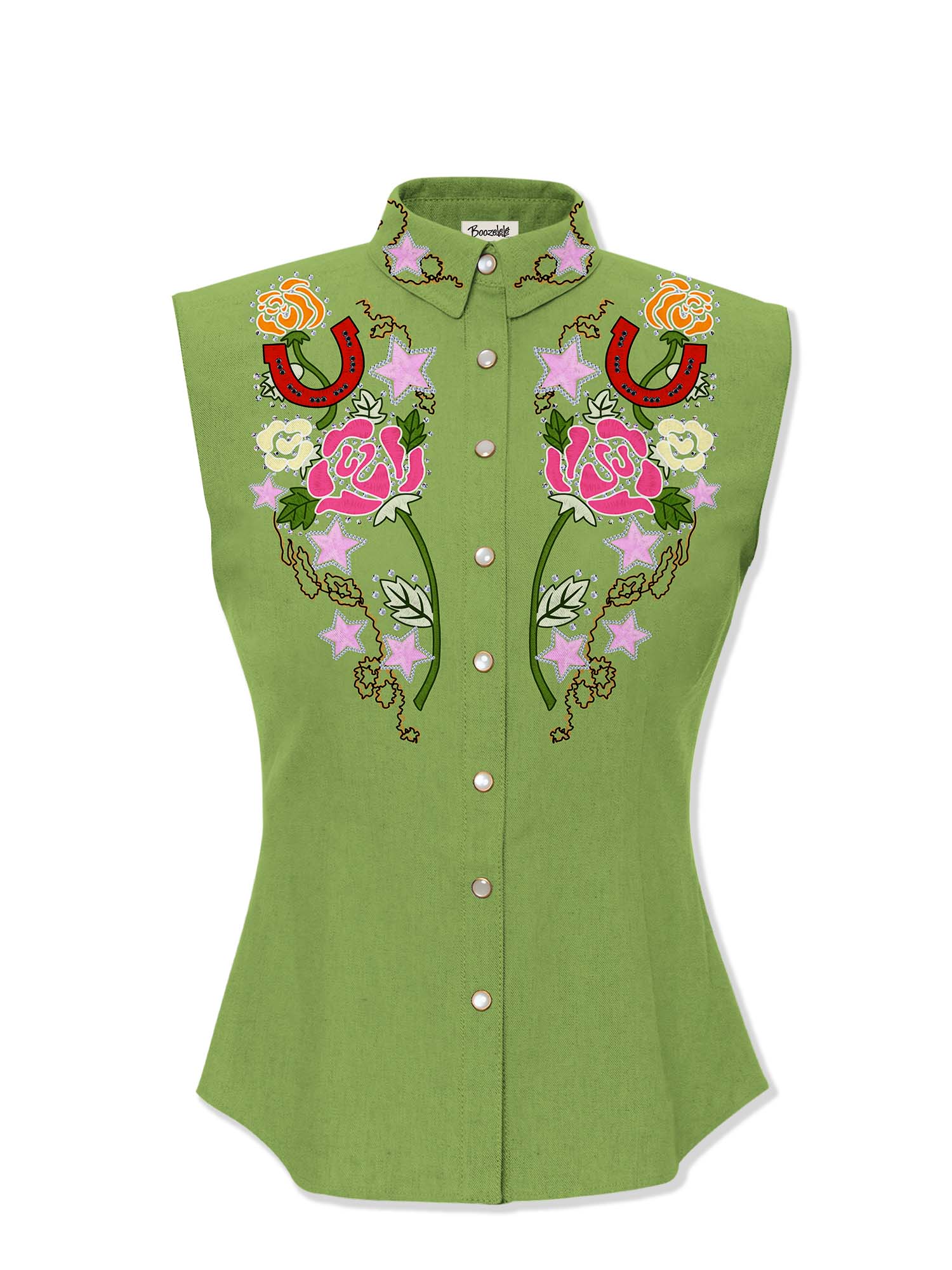 Western Vintage Flower - Women‘s 100% Cotton Sleeveless Shirt