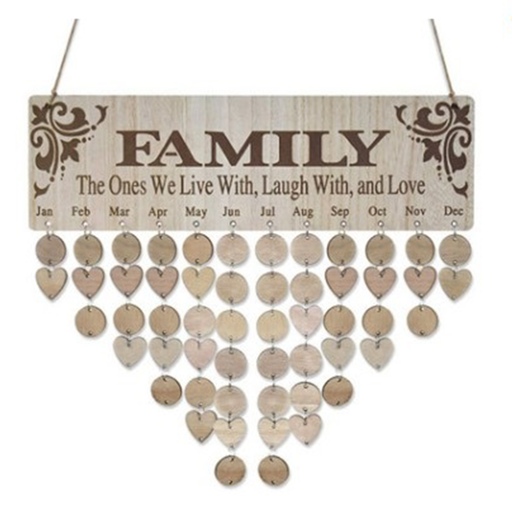 

Wooden calendar listing birthday party Home Decoration pendant jm01047 set, 501 Original