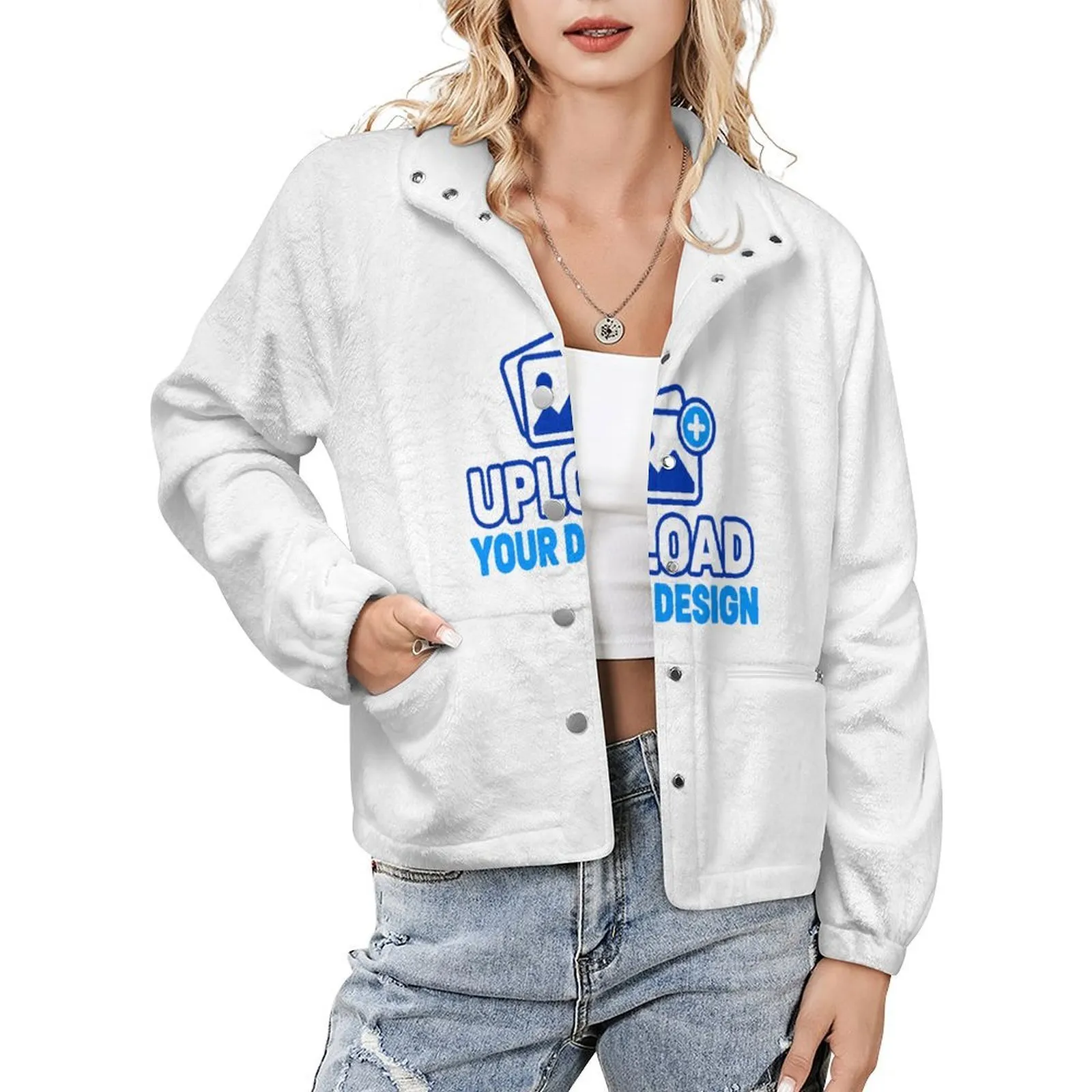 Stand-Collar Flannel Jacket &ndash; personalized print product image 8