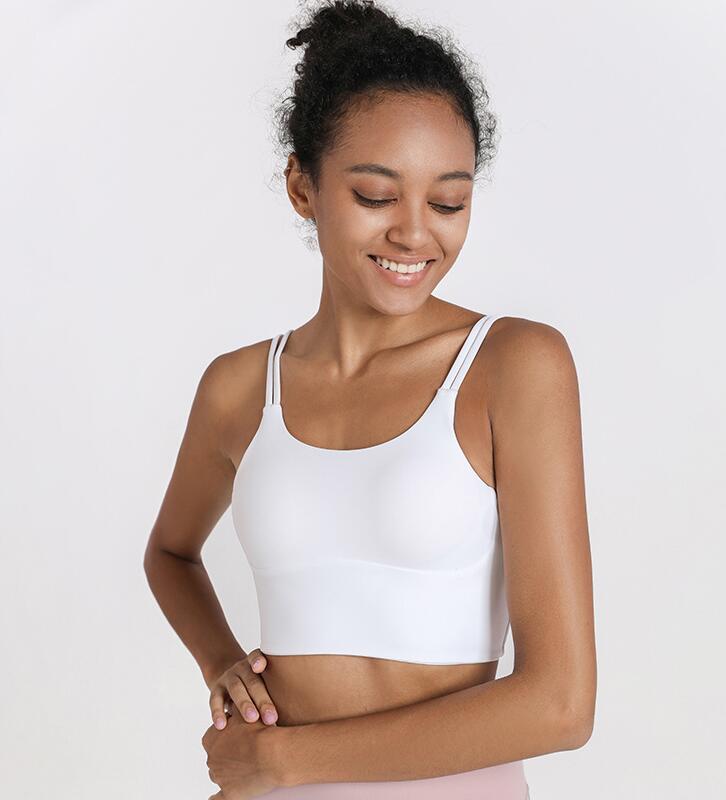 white spaghetti strap sports bra sale