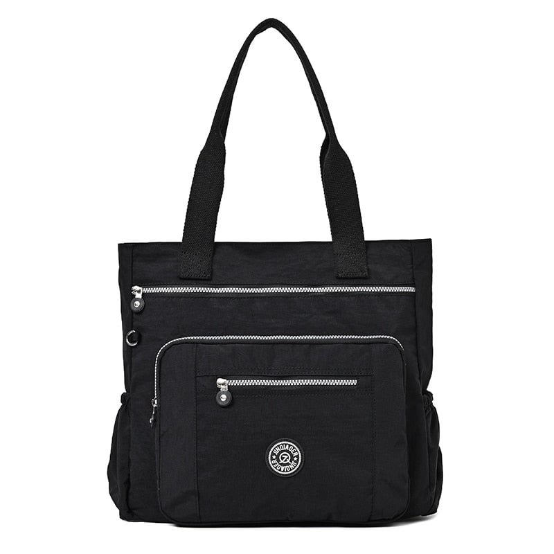 Women Nylon Shoulder Bags Waterproof Plaid Top-handle Bag Large Capacity Lady Tote Luxury Handbags