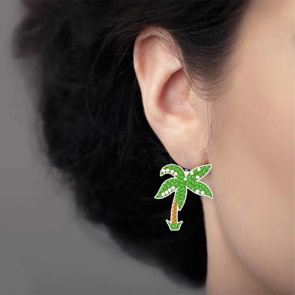 10 Pairs Pineapple Holidays Double Sided Diamond Painting Earrings for Women Girl Jewelry Crafting