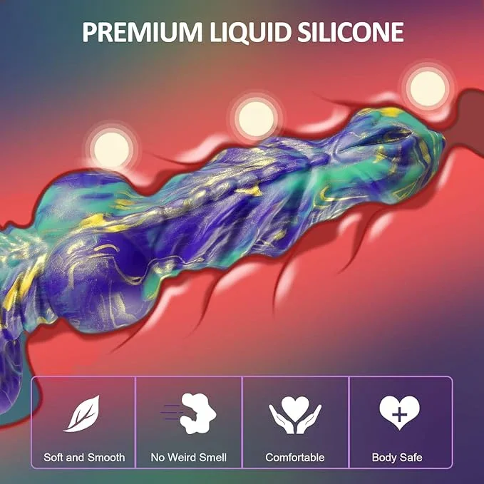 9.6" Monster Dildo Fantasy Anal Sex Toy,Silicone Realistic Dog Knot Penis Dragon Animal G Spot Stimulator Suction Cup,Big Thick Horse Cock Butt Plug Prostate Massager Female Masturbator for Women Men