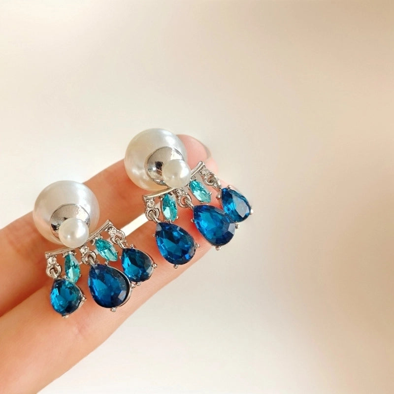 1 Pair IG Style Minimalist Heart Shape Flower Bow Knot Inlay Alloy Artificial Pearls Rhinestones Drop Earrings Earrings Ear Studs