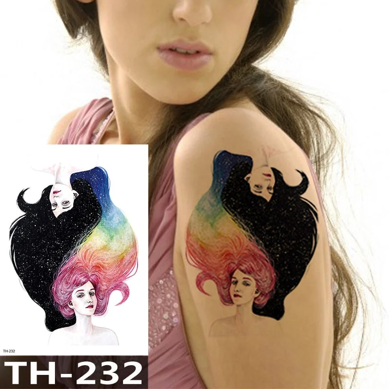 Waterproof Temporary Tattoo Sticker Flower Cute Cat Water Transfer Body Art Flash Fake Tatoo