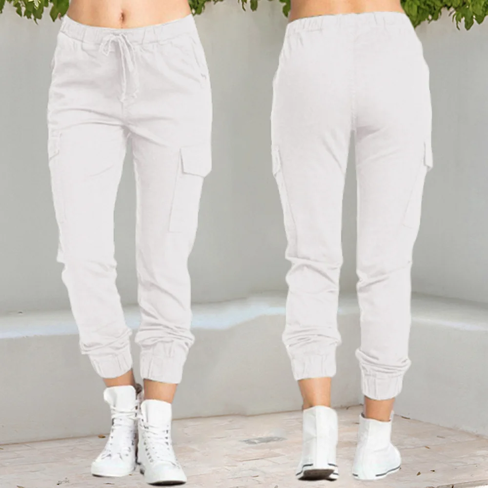 Smiledeer New Women's Solid Color Casual Multi Pocket Slim Fit Overalls
