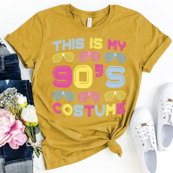 This Is My 90'S Costume Print T-Shirt Women Men Summer Casual Short Sleeve Round Neck Tops Fashion T-Shirts - BlackFridayBuys