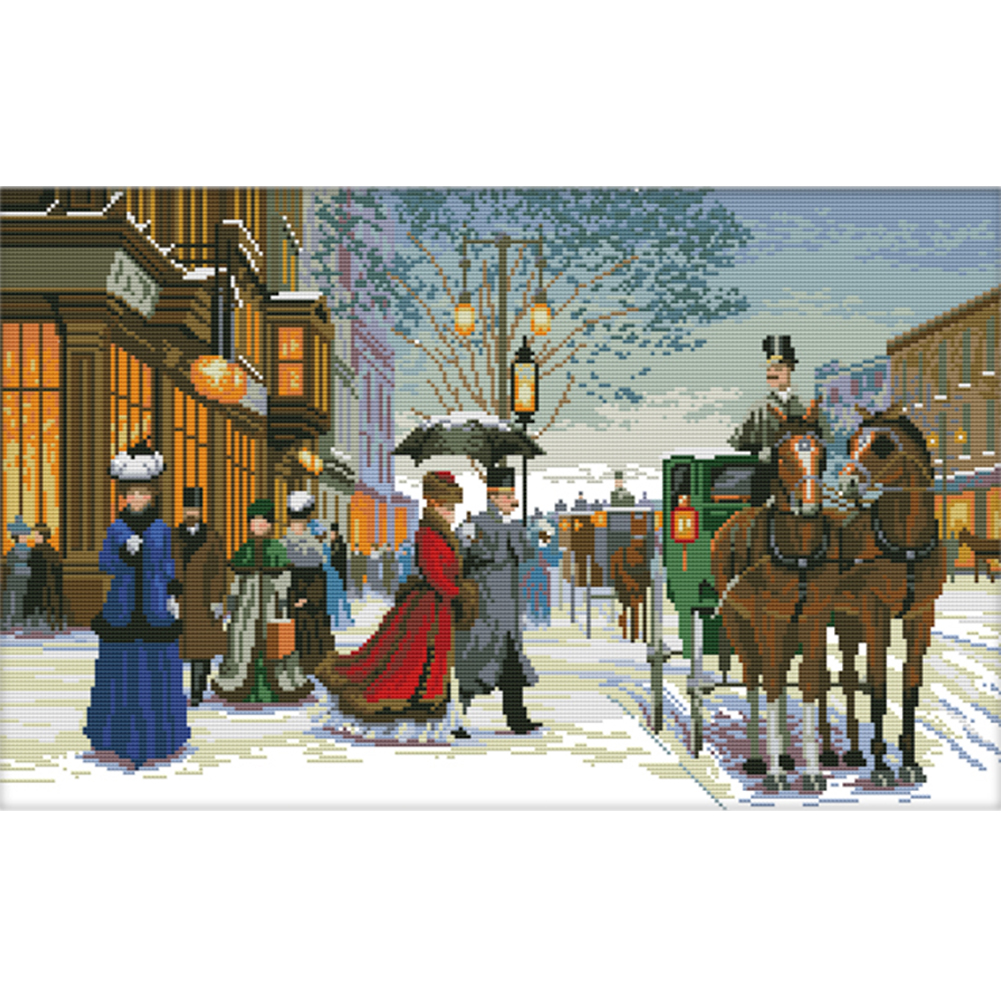 

Foreign Land Dusk - 14CT Stamped Cross Stitch - 54*36CM, 501 Original