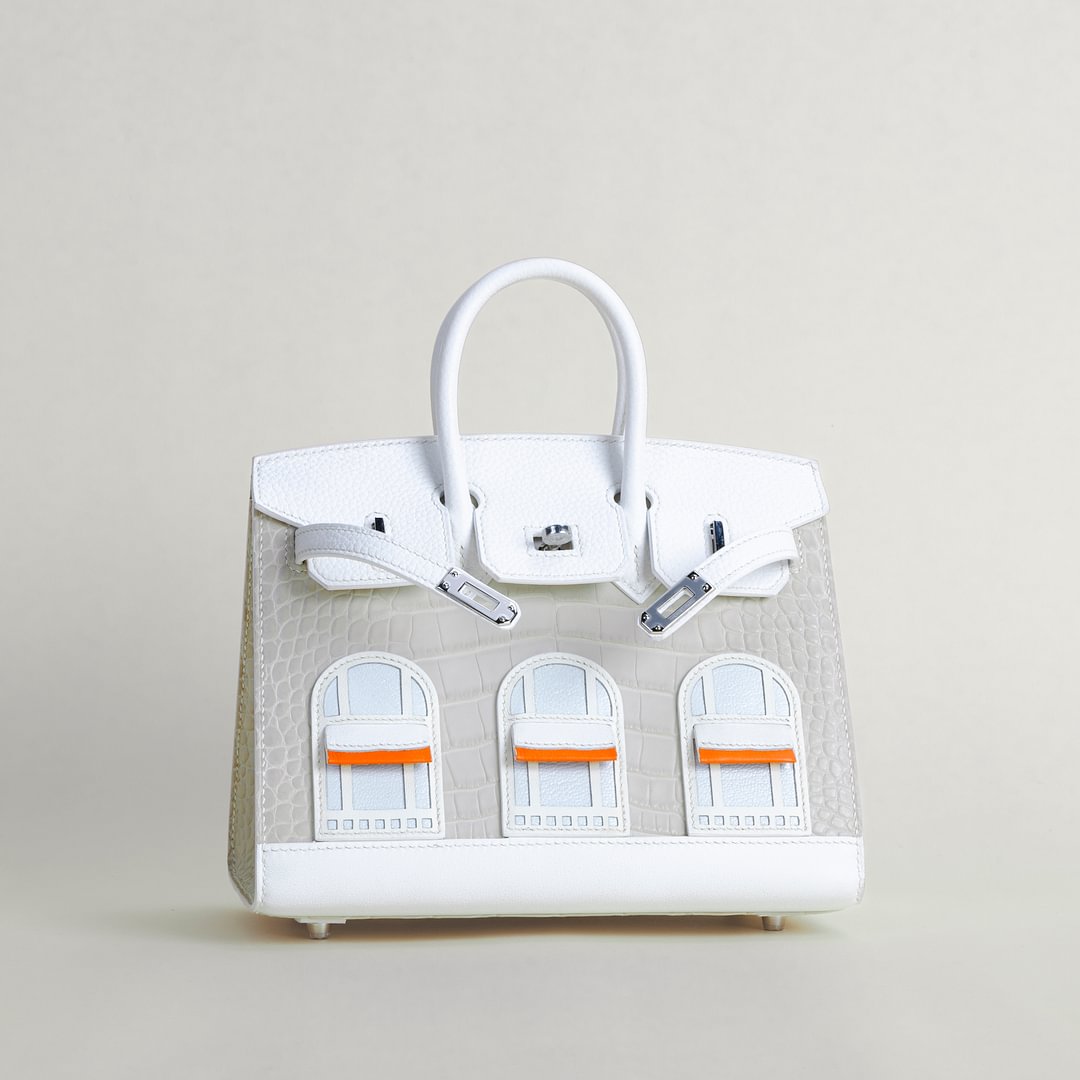 Birkin 20 Faubourg Alligator/Epsom/Sombaero/Madame 01 Blanc PHW