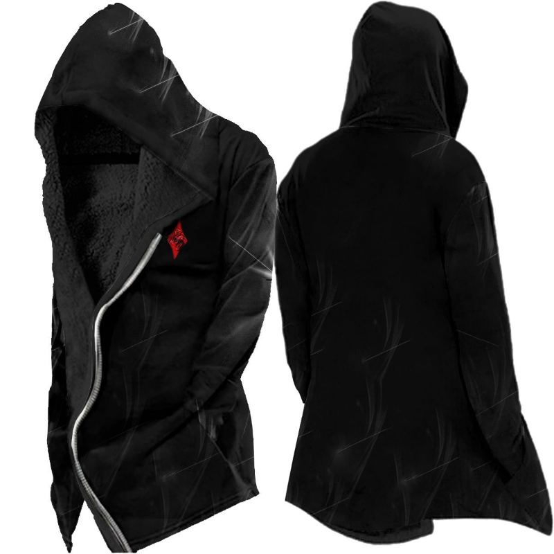 Woolen Stand Collar Medium Length Pocket Printed Casual Coat
