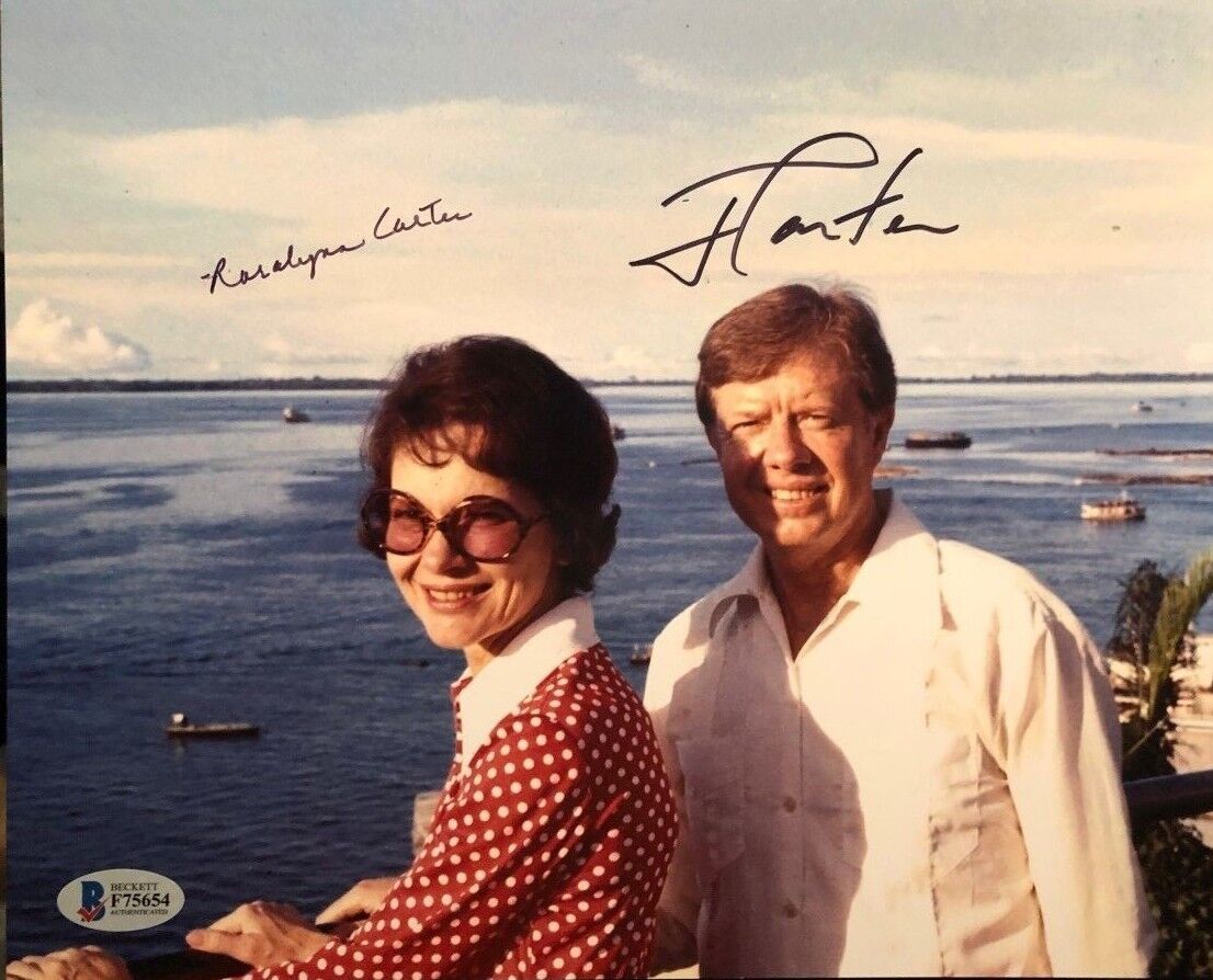 Jimmy Carter and Rosalyn Carter signed autographed 8x10 Photo Poster painting Rare Beckett COA