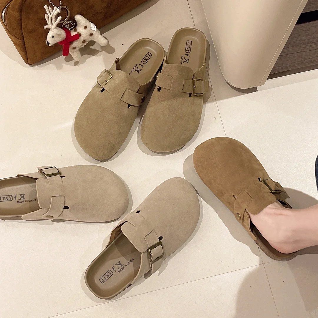 Yyvonne Bottom Bag Head Birken Shoes Women Spring And Autumn Lazy One Foot Wearing High-End Feeling Lady's New Half Slippers