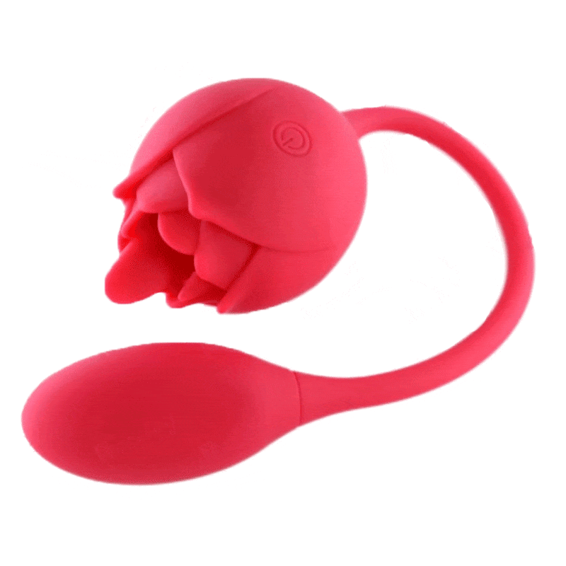 App Remote Control Rose Toy, Tongue Licking Sucking Nubby Vibrator - Rose Toy