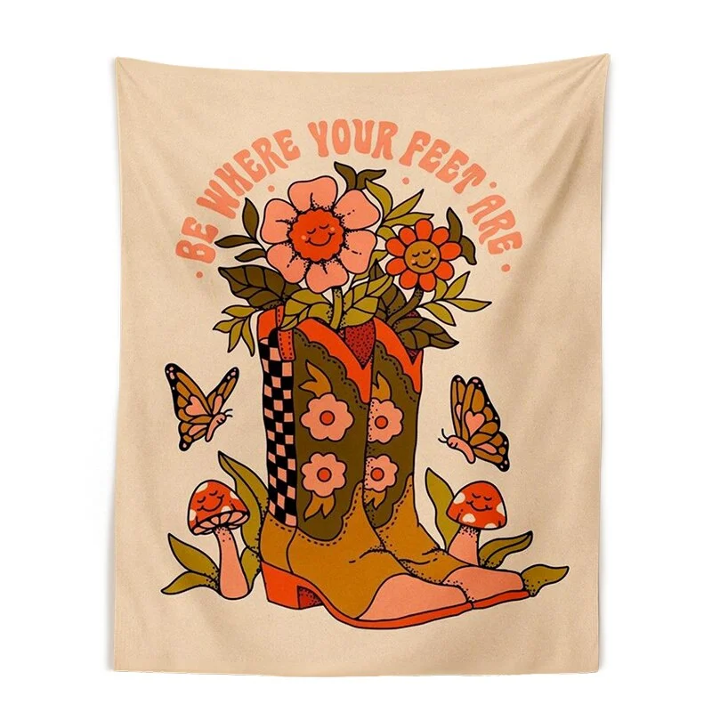 Vintage Wall Tapestry Hanging 80S 70s Rainbow Decor for Girls Dorm Roon Decoration INS Trippy Tapestry Hippie Decor Wall Prints