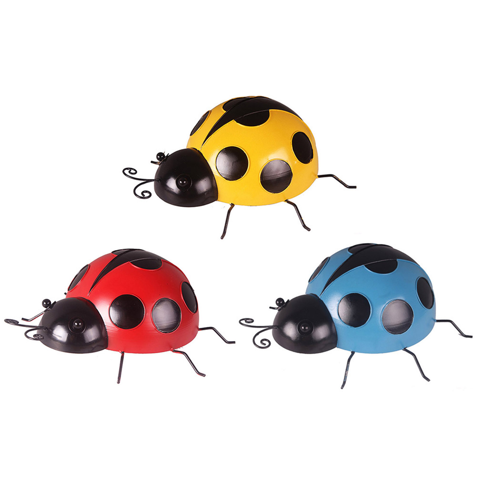 

Decorative Metal Ladybug Garden Accents -Insect Wall Sculptures Outdoor Art, Blue, 501 Original