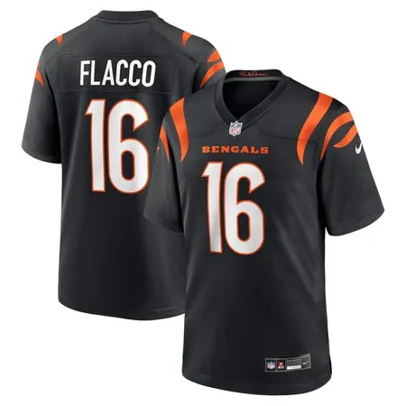 Youth Cincinnati Bengals #16 Joe Flacco  Black Team Game Jersey