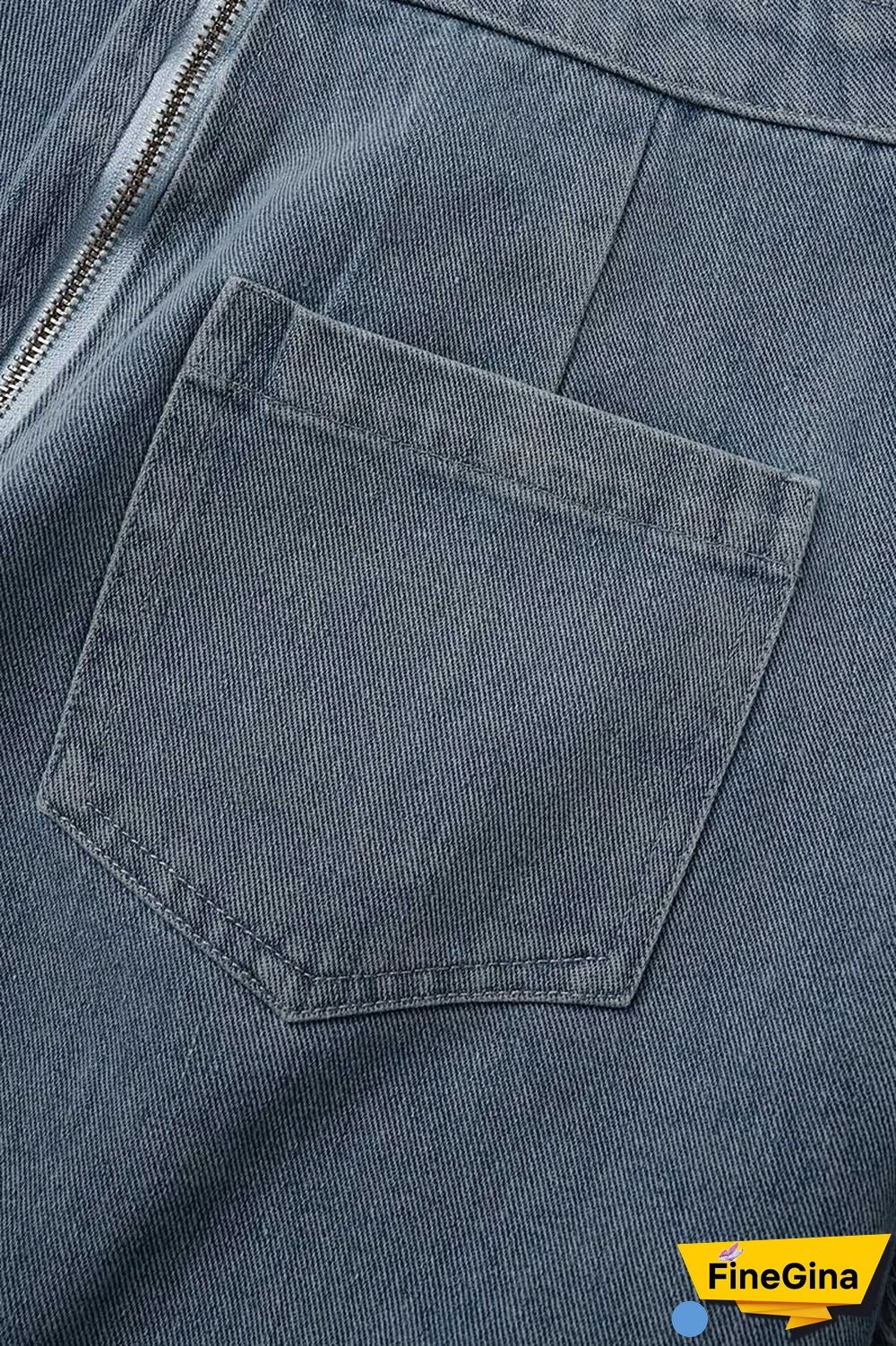 Blue Sexy Casual Street Solid Ripped Pocket Backless Strapless Sleeveless Regular Denim Jumpsuits