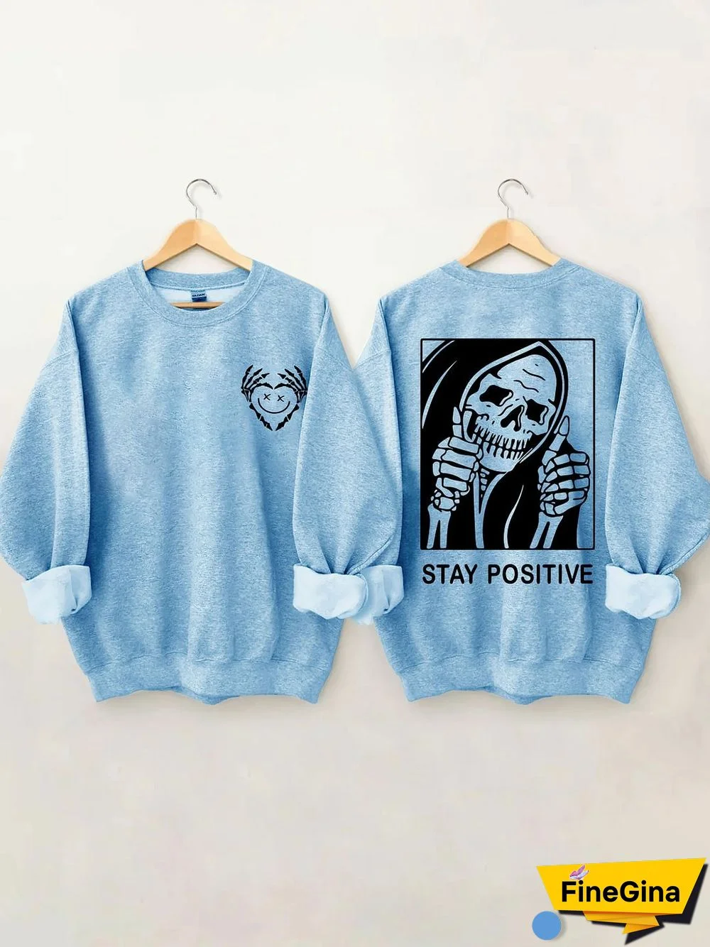 Stay Positive With Skeleton Sweatshirt