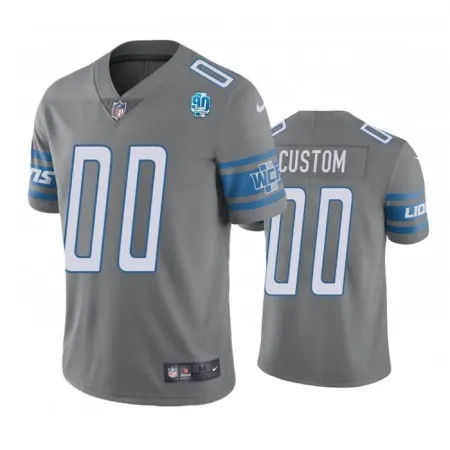 Men's Detroit Lions Active Player Custom Grey  90th Anniversary Vapor Untouchable Limited Stitched Jersey