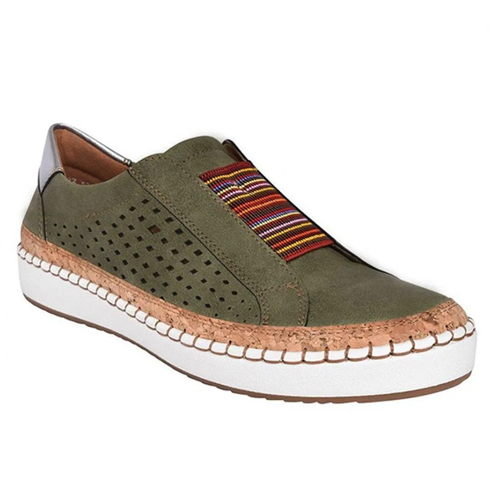 Ladies Breathable Hollow Out Sneakers Casual Round Toe Flat Loafers Comfortable Sneakers Female Plus Size Chaussure Shoes 1021-1