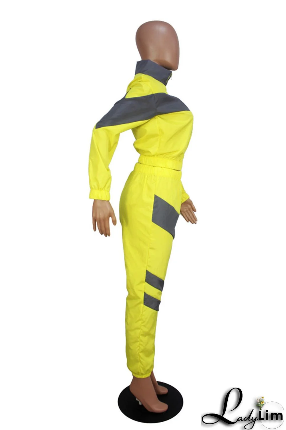 Blue Fashion Casual Patchwork Solid Split Joint Zipper Collar Long Sleeve Two Pieces(Without Pocket)