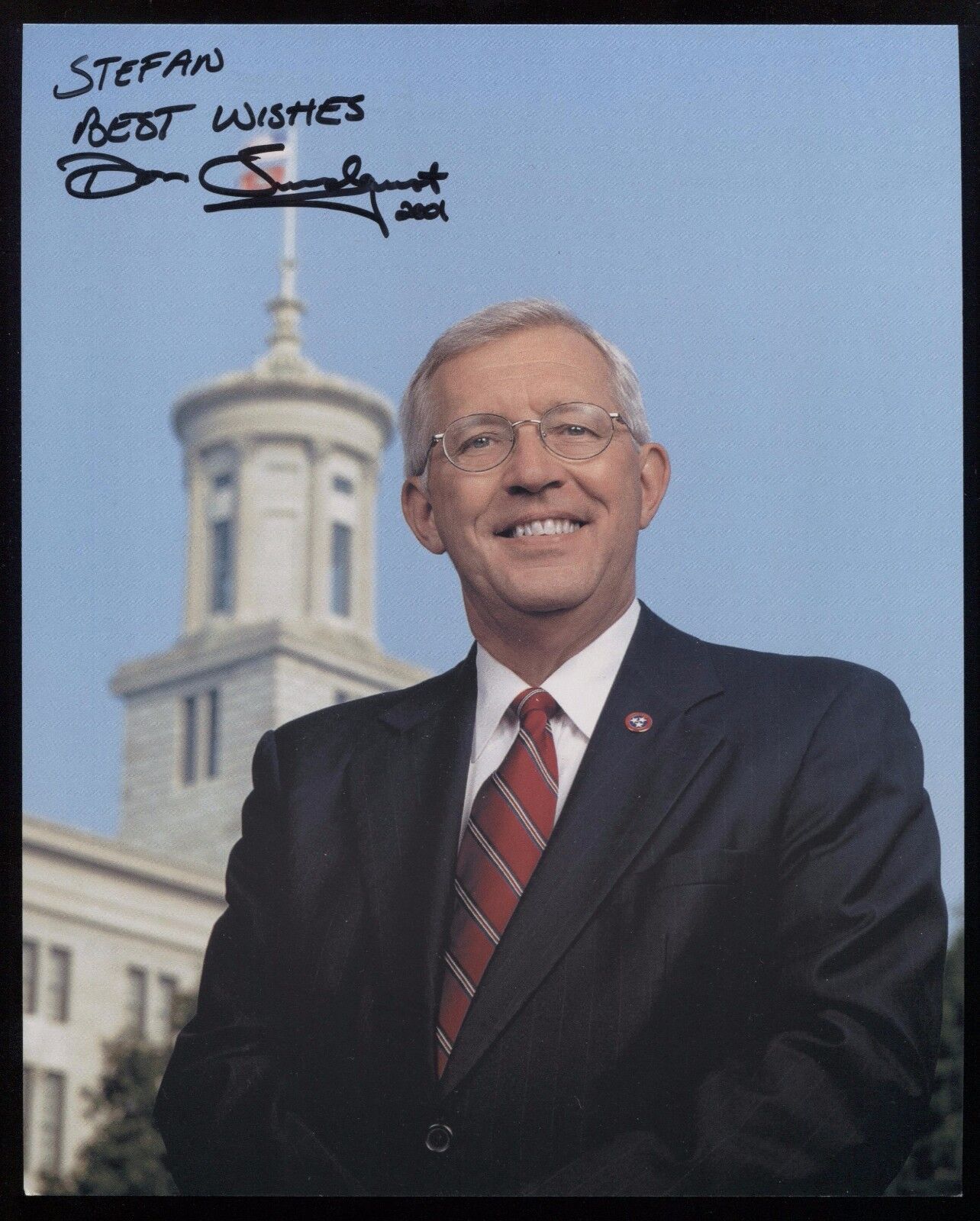 Don Sundquist Signed 8x10 Photo Poster painting Tennessee Governor Autographed