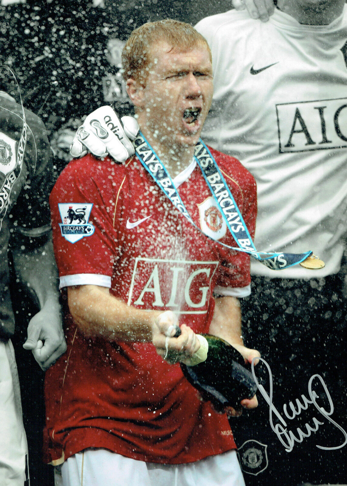 Paul SCHOLES Signed Autograph 14x10 RARE Photo Poster painting AFTAL COA Manchester United