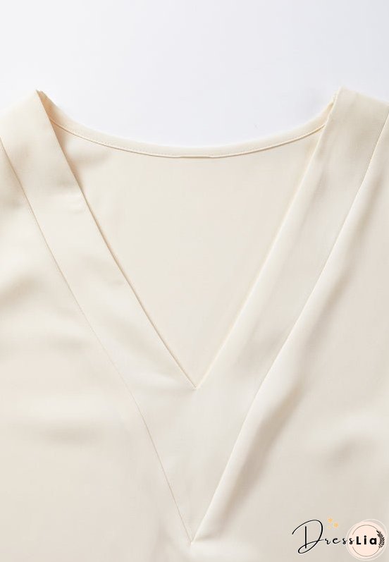 Sequin V-Neck Long Sleeve Blouse