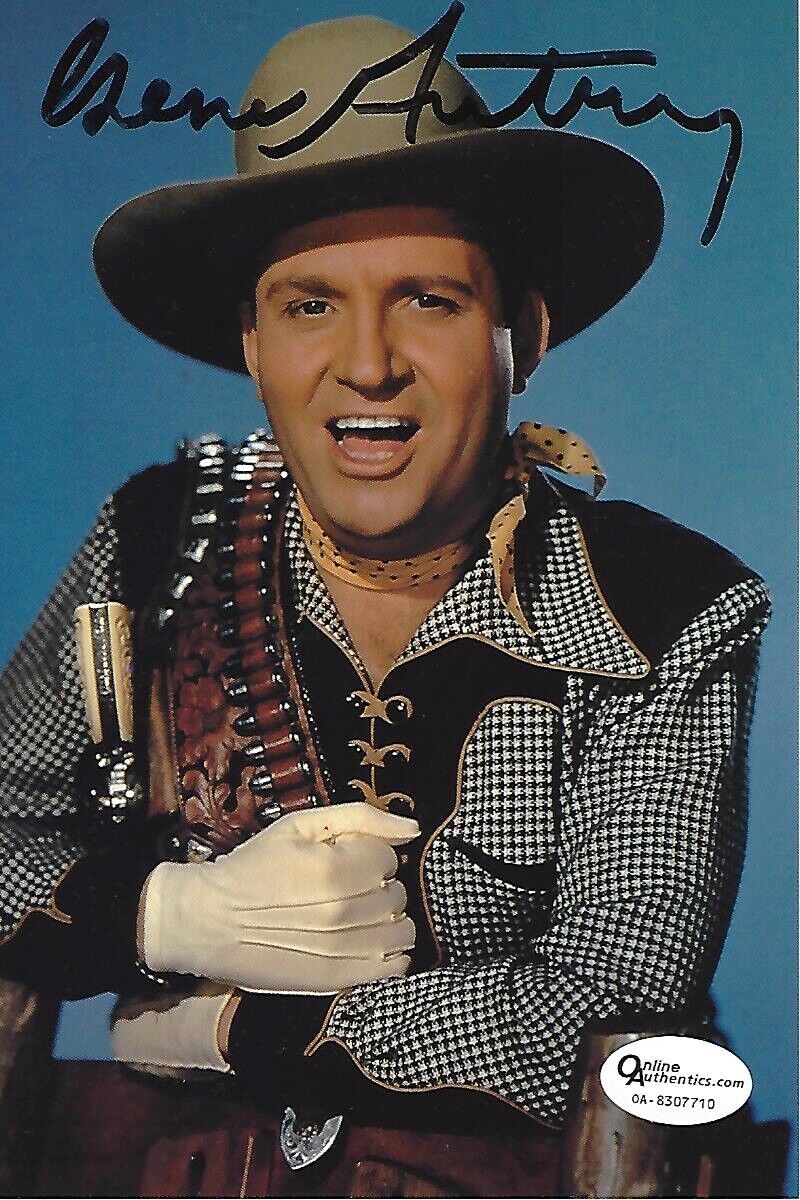 Gene Autry Signed - 1987 Autographed Cowboy 4x6 inch Postcard Photo Poster painting - Died 1998