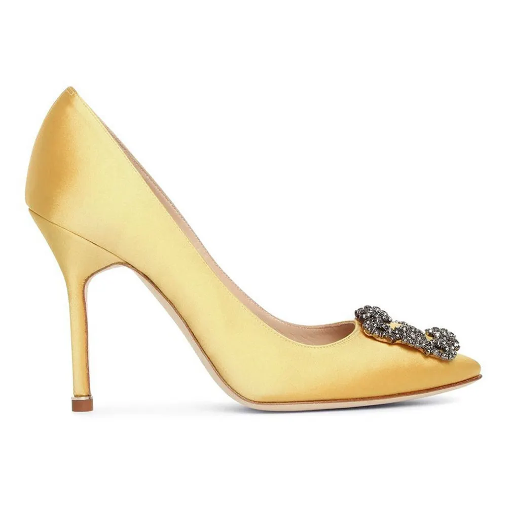 100mm Women's Slik Shoes Diamond Party Wedding Pumps-vocosishoes