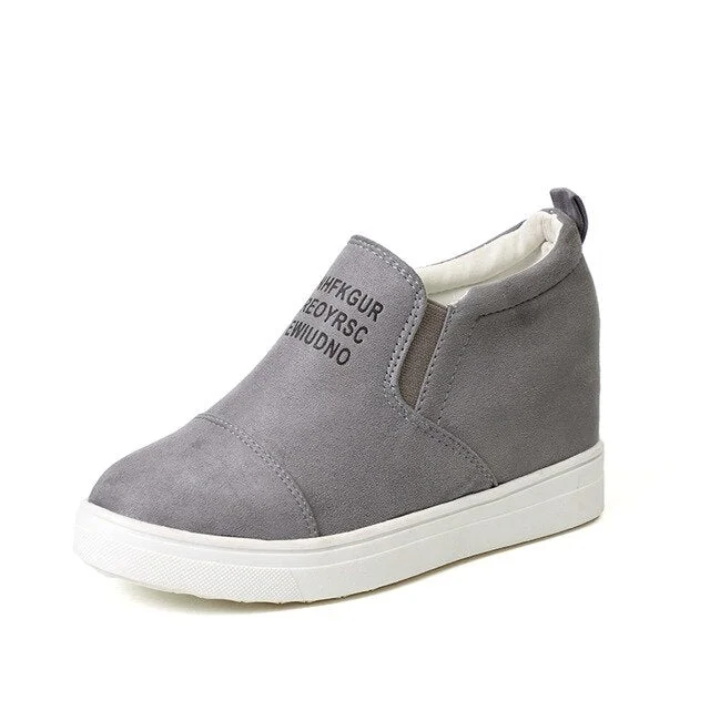 Autumn Women Platform Wedges Vulcanized Ankle Boots Height Increasing Female High Heel Shoes Ladies Fashion Plus Size 35-43